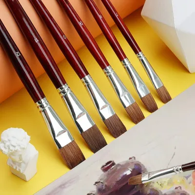 Jowoart Bộ 6 Cọ Sơn Dầu Họa Sĩ Mức Độ Đầu Bàn Chải Sơn Nước Lông Chồn Đồ Dùng Nghệ Thuật Vẽ Acrylic Sơn Chuyên Dụng