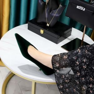 Ielgy phong cách đơn giản tiệc Giày nữ mũi nhọn da lộn