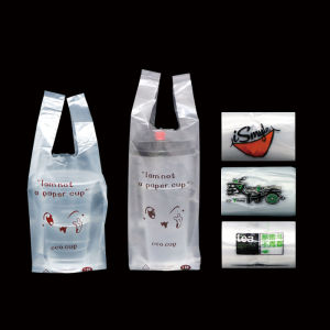 Take Out Bag For 1cup 2cup Milk Tea Coffee 100pcs