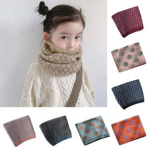 JING Soft Knit Kids Scarf Polyester Warm Thick Kids Neck Warmer Windproof Breathable Baby Neck Gaiter Winter