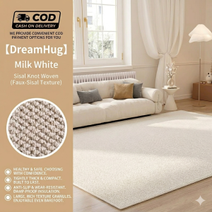 ILUOLAI Modern Faux Sisal Rug (Karpet na hindi madulas) Pineapple Weave Carpet Anti-Slip Bottom for Coffee Table / Bedroom Area Rug Wear-Resistant & Easy to Clean Minimalist Home Decor 4 Sizes available