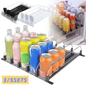 MOUSSE สปริงกด เครื่องจ่ายเครื่องดื่ม ปรับความกว้างได้ กดเอง ที่ดันชั้นวางกระป๋อง ชั้นเก็บของชั้น ร่อนร่อนร่อน ผู้จัดกระป๋อง เครื่องดื่มบรรจุเครื่องดื่ม