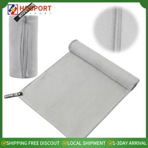 【HOSPORT】 2Pcs Microfibre Travel Towel Super Absorbent Workout Towel with Carrying Bag Fast Drying for Camping Backpacking Hiking Yoga Swimming
