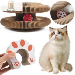 【New Arrival】 Magic Organ Cat Scratching Board Interactive Scratcher Cat Toy Cat Climbing Frame Round Corrugated Cats Interactive Toys