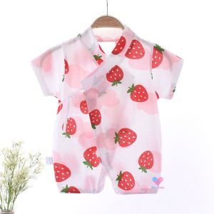 บอดี้สูท ชุดเด็กแรกเกิด (0-9 เดือน) ผูกหน้า ผ้าคอตตอน เสื้อผ้าเด็ก เสื้อผ้าเด็กแรกเกิด ของใช้เด็กแรกเกิด ชุดเด็กอ่อน newborn ยูกาตะ OK081