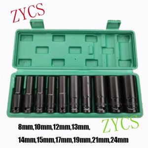 ชุดประแจบล็อก ชุดบล็อก บล็อกลม 4หุน 1/2" 10ชิ้น（8 10 12 13 14 16 17 19 22 24）ปะแจบล๊อกชุด ชุดลูกบล็อค ชุดลูกบล็อกชุบแข็ง ชุดประแจเครื่องมือ