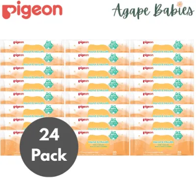 [Pack Of 24] Pigeon Hand And Mouth Wet Tissues (24 x 20s = Total 480sheets)
