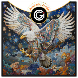 Tranh phong thủy đại bàng tung cánh trên biển tranh treo tường dán tường.CGI-869