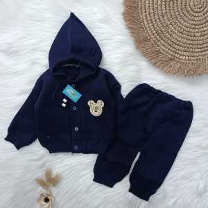 Setelan Sweater Rajut Hoodie 0-6 bulan / Setelan bayi / Sweater bayi / Set baju hangat bayi / Atasan bayi / Celana bayi