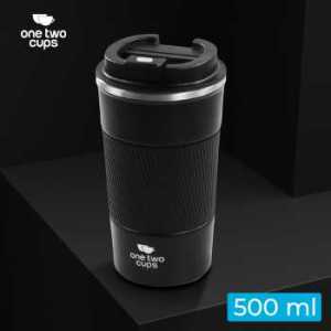 One Two Cups Botol Minum Tumbler Air Panas Dingin Anti Slip Stainless 500ml - IT-51 - Black