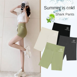 YIFAFA กางเกงกางเกงขาสั้นโยคะปลาฉลามแบบบางสำหรับฤดูร้อนกางเกงเซฟตี้ยกกระชับสะโพกปิดหน้าท้องป้องกันการเดิน Lala ตอนบน-รองรับสามจุดกางเกงซับใน M-XL