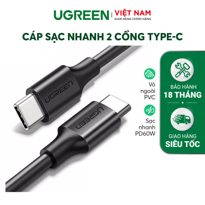 Cáp sạc nhanh Type C UGREEN US286 - Sạc nhanh dòng 3A, khả năng tương ...