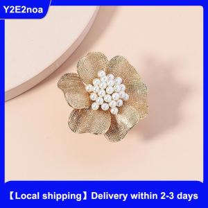 【Local shipping】 Big Flowers Joint Rings For Women Vintage Metal Adjustable Ring Bridal Wedding Party Jewelry Gift