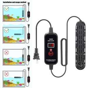 Adjustable Aquariums Heater For Freshwater Saltwater Tanks Automatic Shutoffs Low Water Level Heating Device for Fish Safe