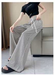 Dream Clothes👖กางเกงผู้หญิง🎉กางเกงขากว้างลำลองผ้าไหมน้ำแข็งยืดหยุ่นสูงเอวสูง กางเกงทำงานผู้หญิง กางเกงวอร์ม