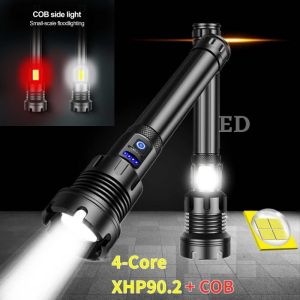 ED Powerful Light XHP90+COB LED flashlight USB Zoomable Torch 7 modes lamp 18650 26650 Rechargeable Battery for Hunting Lamp