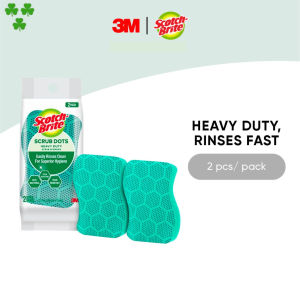 3M™ Scotch-Brite® Scrub Dots Heavy Duty Scrub Sponges Anti-Bacterial 2 pcs/pack For dishwashing