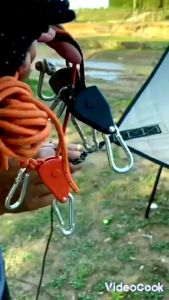 Tali Katrol guyline pulley adjustable untuk Flysheet tenda jemuran panjang 180 cm