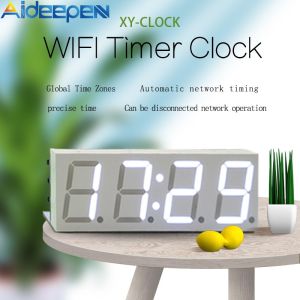 Aideepen DIY Digital WiFi Timing Clock Module With Green Display [Without CR927 Battery]