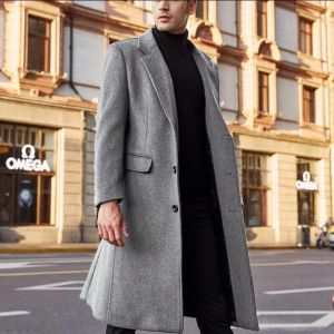 ciuciu Fashion urban mens new windbreaker British style long woolen coat woolen coat casual lapel trend na dapat mayroon