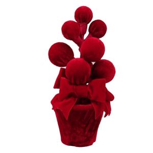 XYAX Vải Cây cảnh trong chậu trang trí Giáng sinh Nhỏ gọn Đỏ rượu vang Cây thông Noel mini trong chậu. Vật trang trí hoàn hảo. Đứng độc lập Cây trang trí Giáng sinh Lối vào