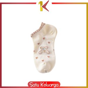 SK-P597 Kaos Kaki Wanita Motif Bear Pendek Semata Kaki / Kaus Kaki Pendek Modis Girls Socks Mini Bear Import Fashion