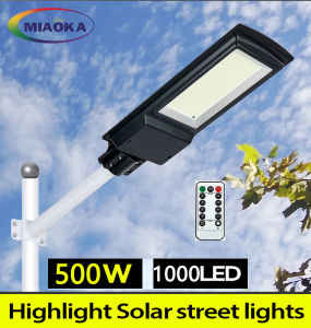 MIAOKA Solar Led Outdoor Light 500W 1000W Solar Street Light  Super Bright Experience Wall Timer Light Remote Control Garden Outdoor Light