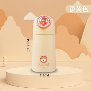 Botol Minum Kaca Anak Food Grade Minimalis 350ml Motif Karakter Baby Dino