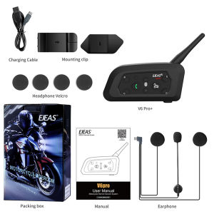 Motorcycle Intercom EJEAS V6 Pro Helmet Intercom Headset Motorcycle Bluetooth 1200m Interphone Communicator Full Duplex for 6 Riders Waterproof IP65L231153 Football referee walkie-talkie