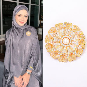 Set Bros Elegan Kristal Kuarsa & Mutiara Warna Emas untuk Pernikahan dan Adat