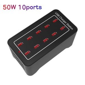 Multi USB Charger Station USB Type C Fast Charging Port Universal Desktop Wall Charger for Phone and Tablet