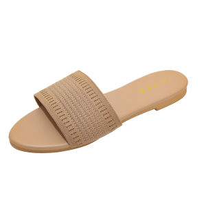 SAK.FOOTWEAR Elegant Women Casual Flat Sandals with Round Toe and Striped Pattern AK-20 SIZE 35-40