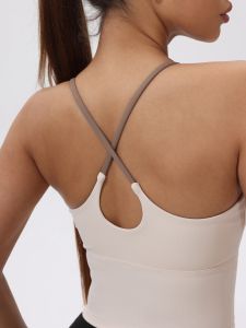 SUPERFLOWER Womens New Sports Underwear High-elastic Bra Skin-friendly Yoga Vest Sports Fitness Top with fixed Chest Pads