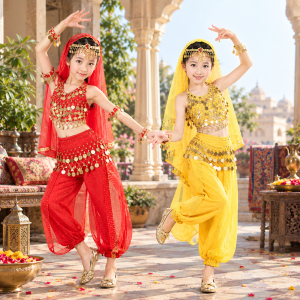 Indian Belly Dance Costume For Girls Kids Indian Traditional Dance Outfit United Nations Costume Kids Stage Performance Halloween Cosplay