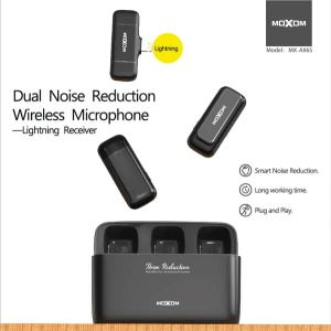 Moxom MX-AX64 MX-AX65 Wireless Microphone Dual Noise Reduction Live Stream Wireless Microphone AX64 Type-C IP AX65