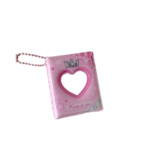 DFVDSPW PVC Card Cover Korean Photocard Holder Mini Crown Love Heart Keychain Pendant Idol Card Display Protector Y2K Sweet Picture ID Photo Photocard Frame Card Decor