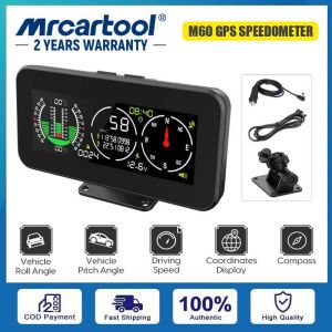 MRCARTOOL M60 Car HUD Compass Inclinometer Speedometer GPS Speed Slope Digital Tilt Meter Auto Off Road Accessories