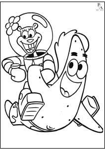 kertas gambar mewarnai anak A4 (SPONGEBOB)