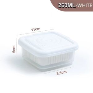 Vegetable Fruit FreshProduce Strainer Drain Basket CrisperPlastic Containers For Food With Grid