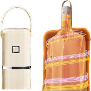 JIYAN2866 US/EU Portable Clothes Dryer ABS Timer Function Electric Drying Machine Beige Foldable Dryer Machine Portable