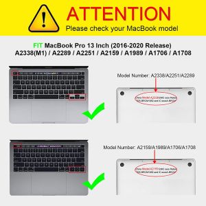 Macbook A2338/A2251/A2289/A2159/A1989/A1708/A1706/A2337/A2179/A1932 TPU Bumper Hard Shell Cover Case