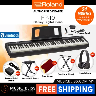 (FREE SHIPPING) Roland FP-10 88-key Digital Piano with Roland DP-2 Pedal - Black (FP10 FP 10)