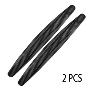 2pcs Set Pelindung Bemper Mobil Bumper Guard Serat Karbon Anti-Scratch Mobil Strips Protector Corner
