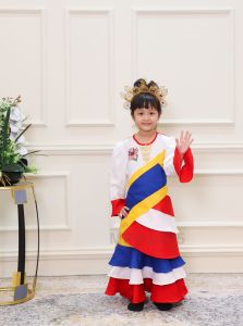 Baju Merdeka Budak Perempuan Peplum Jalur Gemilang Design 2025 (FREE Lencana Jalur Gemilang - Magnet + UV)