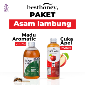 Best Honey Paket Bundling Sehat Paket Asam Lambung Cuka Apel 250 ML dan Madu Multiflora Aromatic 350 GR