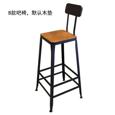 Household bar table against the wall Nordic solid wood balcony partition simple milk tea store manager bar table high chair by the window.
