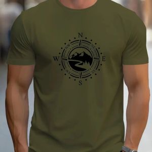 Mens Retro Sailboat T-Shirt 3D Printed Nautical Pattern Casual Short Sleeved Polyester T-Shirt Breathable Round Neck Sports Top