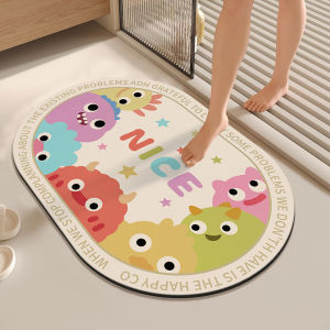Colorful Non-Slip Carpet Dirt-resistant Quick Dry Water Absorbent Bathroom Mat Cartoon Diatom Mud Floor Mat 40x60cm/50x80cm/60x90cm 浴室地垫