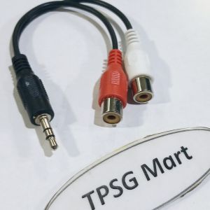 Cáp âm thanh 3.5 ly ra 2 AV Cái / Chuẩn 1 đầu 3.5mm đực (3 điểm cực) ra 2 đầu AV Cái dài 15Cm