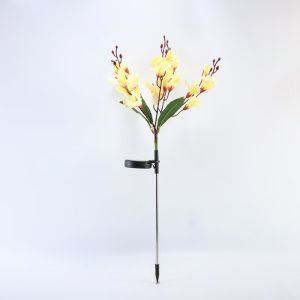 GINKG LED Lights Solar Powered LED Garden Lights Waterproof Solar Powered Outdoor Garden Decorative Light Stakes Phalaenopsis Floral Design Waterproof Garden Lamp Garden